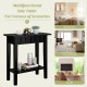 Narrow black wood end table with storage shelf, ideal for small spaces, suitable for bedroom, living room, or study use.